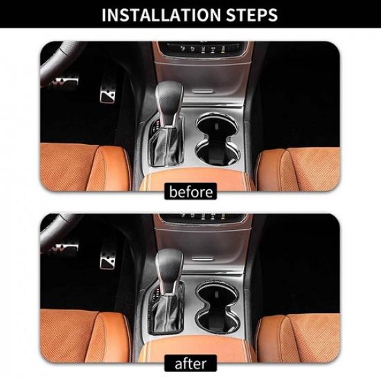 Gear Shift Control Panel + Cup Holder Cover Trim for Jeep Grand Cherokee 2016-21