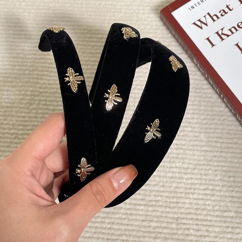 1PC Retro Hair Hoop Temperament Bee Wide Hair Hoop Hairbands for Women French Versatile Fashion Headband Girl Hair Accessories