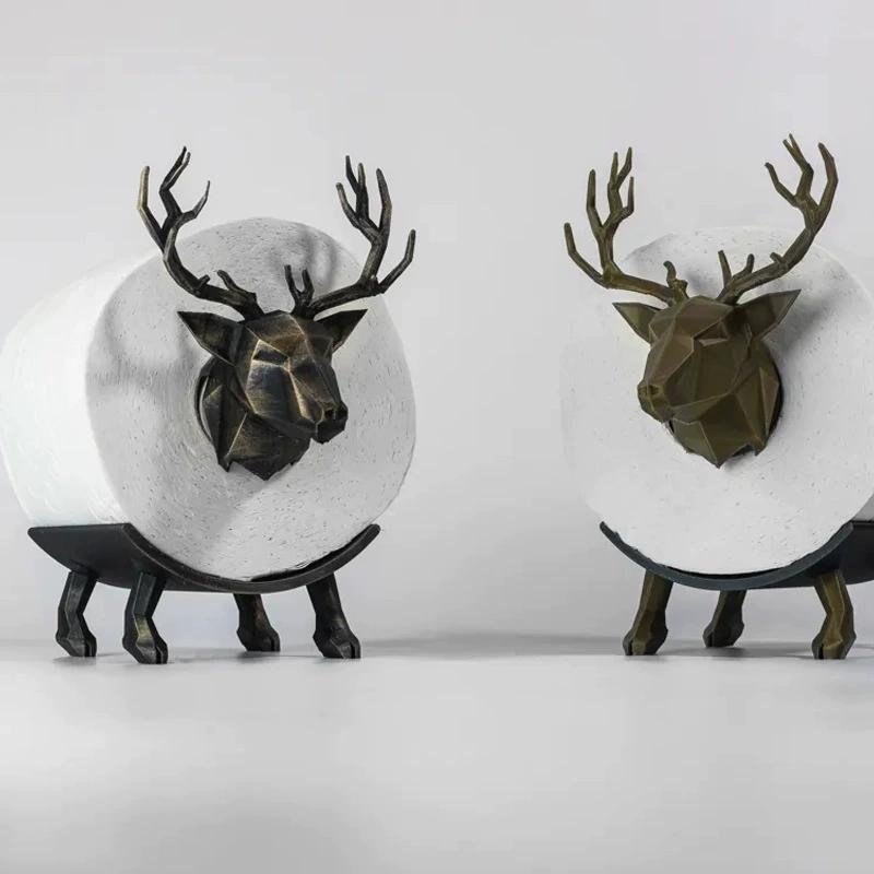 Cute Toilet Paper Holder Creative Elk Shaped Toilet Paper Holder Stand Funny Animal Decoration