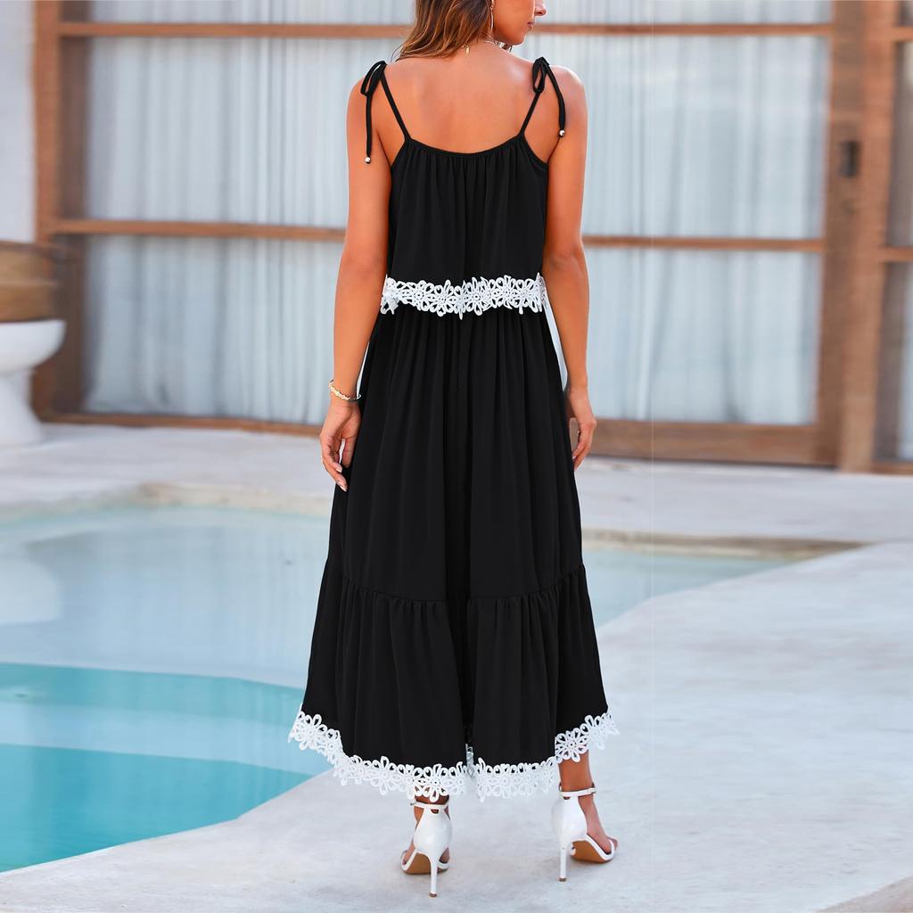Summer Fashion Short Sleeve Spilice Detailing O Neckline Dress For Women