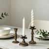 Vintage Candlestick Holder Retro Taper Candle Holder Nostalgic Floral Resin Candle Stand for Wedding Anniversary Table Centerpiece Fireplace Home