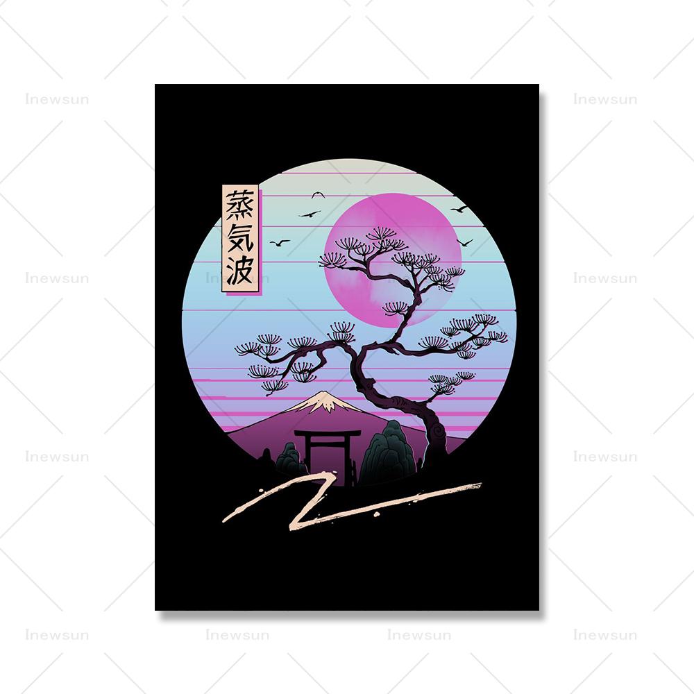 

Винтажные японские картины на холсте в храме Токио, постер «Большая волна Канагавы», настенные картины с принтом горы Фудзи для украшения дома 21x30cm No Framed