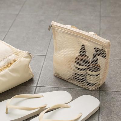 Kulturbeutel aus Netzstoff mit tragbarem Griff, Reißverschluss, schnell trocknend, strapazierfähig, großes Fassungsvermögen, für Dusche, Reisen, Make-up-Organizer