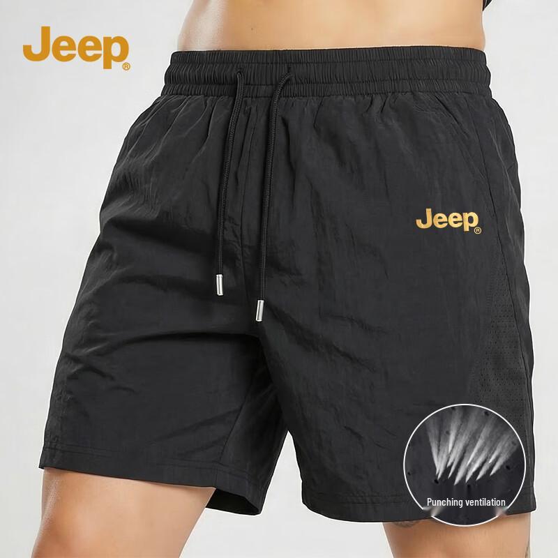 JEEP Men s Breathable Perforated Sunscreen Shorts L