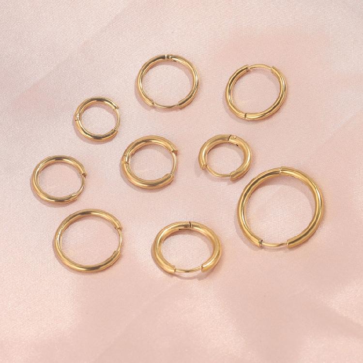 10Pcs Boucle d'oreille Femme Homme Punk Hiphop Cadeaux Acier Inoxydable Résistant aux Allergies Boucle d'oreille Anneau Huggie Piercing Oreille Homme