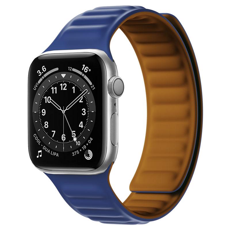 Silicone Link strap for Apple watch band 44mm 40mm 45mm 41mm 46mm 49mm Magnetic Loop bracelet iwatch series SE 7 8 9 ultra 2 10