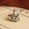 Vintage Pure Brass Reciting Monk Desktop Ornament Zen Little Novice Tea Pet Decoration Small Copperware Wholesale