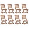 Folding Outdoor Chairs 8 Pcs Solid Acacia Wood