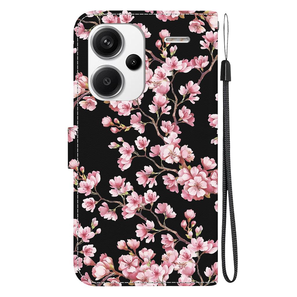For Xiaomi Redmi Note 13 Pro+ 5G Phone Case Pattern Printing Cover Stand Wrist Strap