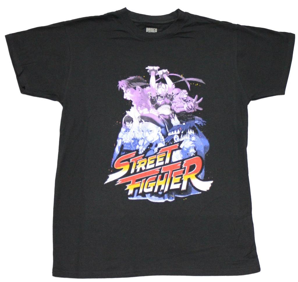 Street Fighter New Adult T-Shirt - Purple and Blue Tinted Cast over Name