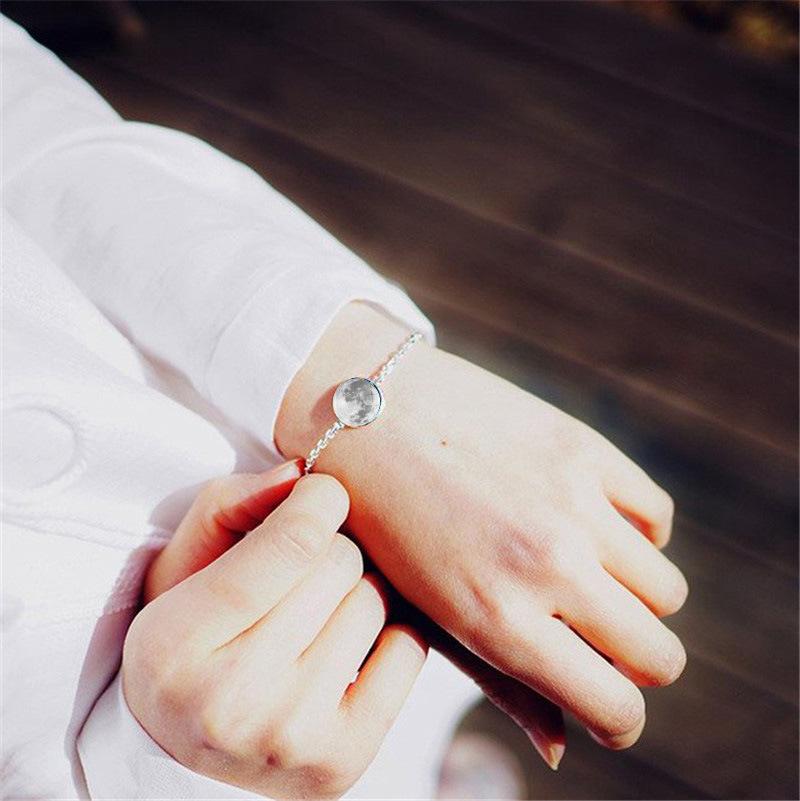 Glowing Solar Unique System Bracelet Fashionable Handcrafted Leather Moon Jewelry