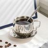 Stainless Steels Insulated Coffee Cups with Spoon and Saucer Double Walled Coffee Mugs Drinking Cups Drinkware Enduring