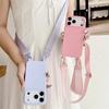 Crossbody Necklace Strap Lanyard Matte Silicone Case For iPhone 17 16 15 14 Pro Max 11 12 13 XR X XS 8 Plus SE Shockproof Cover