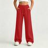 Pantalones de chándal anchos de pierna recta con cintura elástica de color para niñas mayores, para uso casual y deportivo