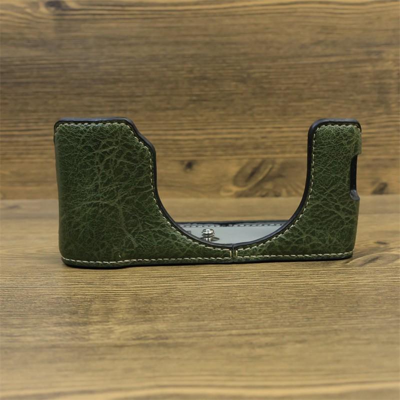 Slim PU Leather Half Case Fujifilm X100VI X100V X100F Compact Camera - Black Tan Olive Green Neutral Style