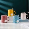 Kreativ Skal Keramisk Kopp med Lock Sked Liten Fräsch Eftermiddagste Kaffemugg Hushållsvattenkopp Kopp med Stor Kapacitet