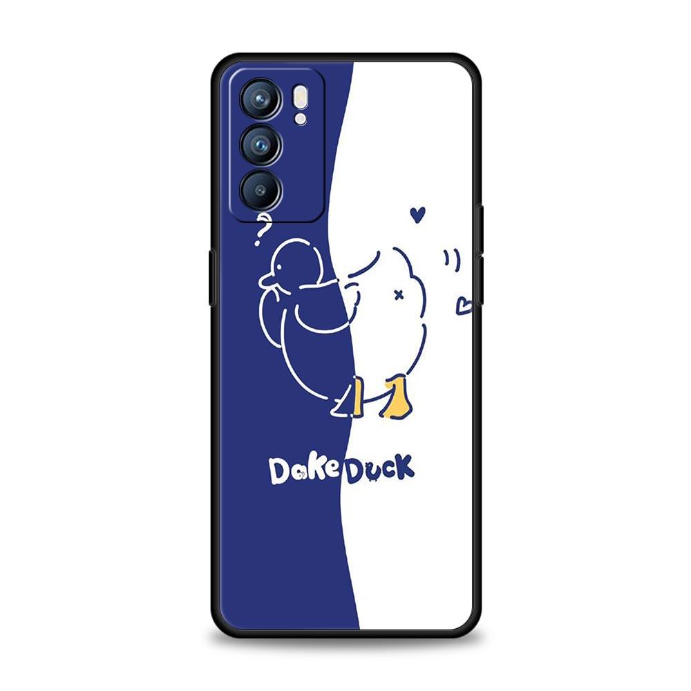 Phone Case For Oppo A54 A53 A52 A9 A15 A95 A17 A16 A76 A74 A57 A31 Find X6 Pro X5 Reno8 Reno7 Reno6 Pro 5G Cover Duck Art