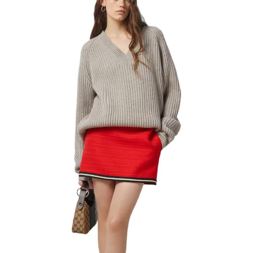 Gucci Mid Rise Braided Trim Mini Skirt Women's 774516-ZAO5D-6349