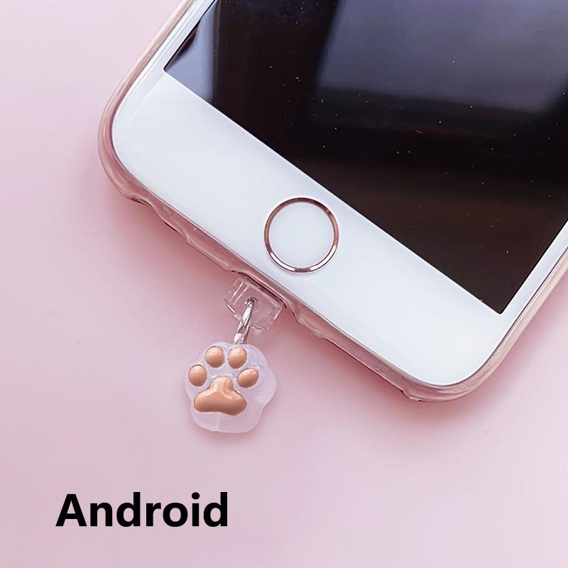 

1pc Cute Cat Claw Phone Dust Plug Pendant Suitable For IPhone For Samsung Type-C Interface Dust Plug Accessory Decoration