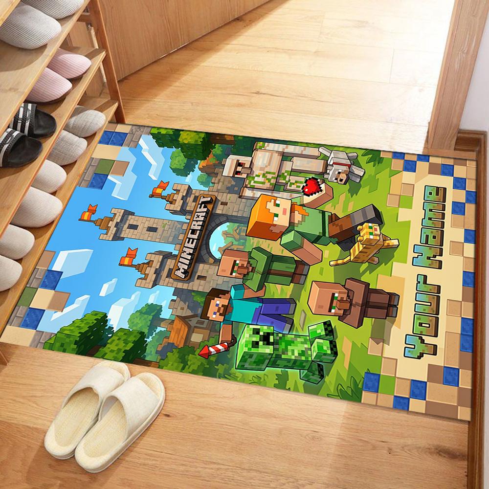 Minecraft Personalized Name Carpet Design For Study Room Hallway Kitchen Game Room Antislip Carpet Anime Office Decor Spiritual Gift