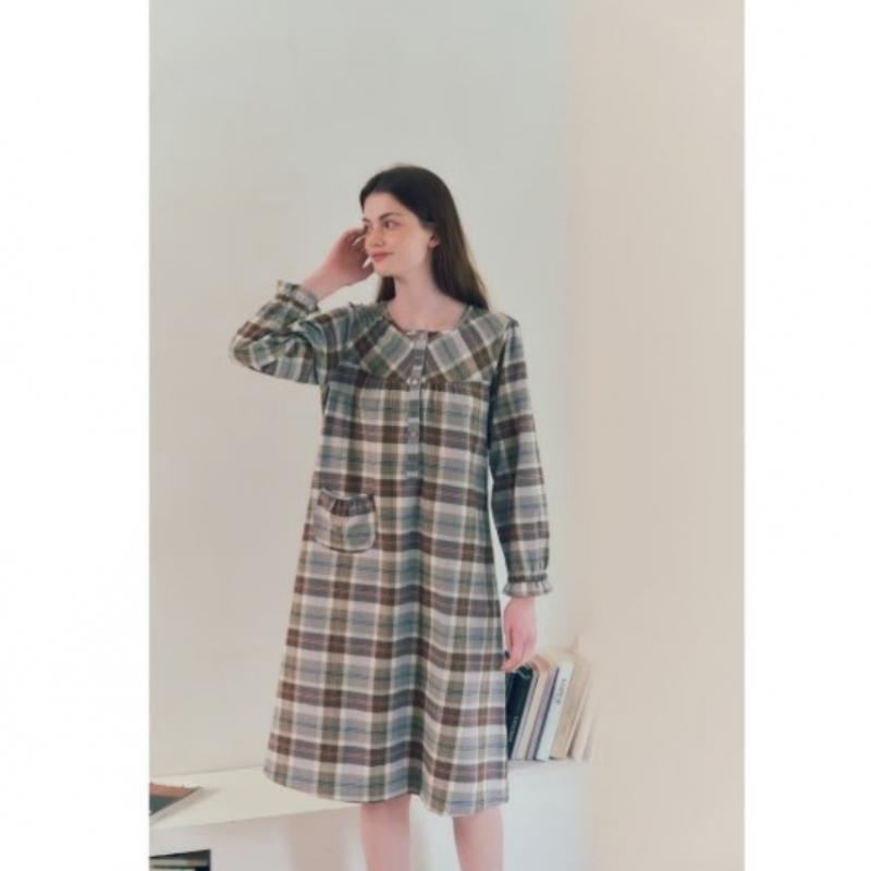 Venus 25aw Black Label Cotton Cashmere Checked Women Dress Couple Set Vpa4563mvpgn4563 