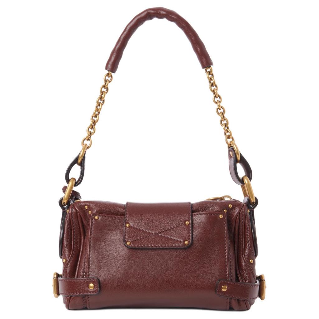 Chloe Paddington Brand Logo Gold Metal Accents Leather Handbag Women handbags Burgundy CH25W-S803P75-27M
