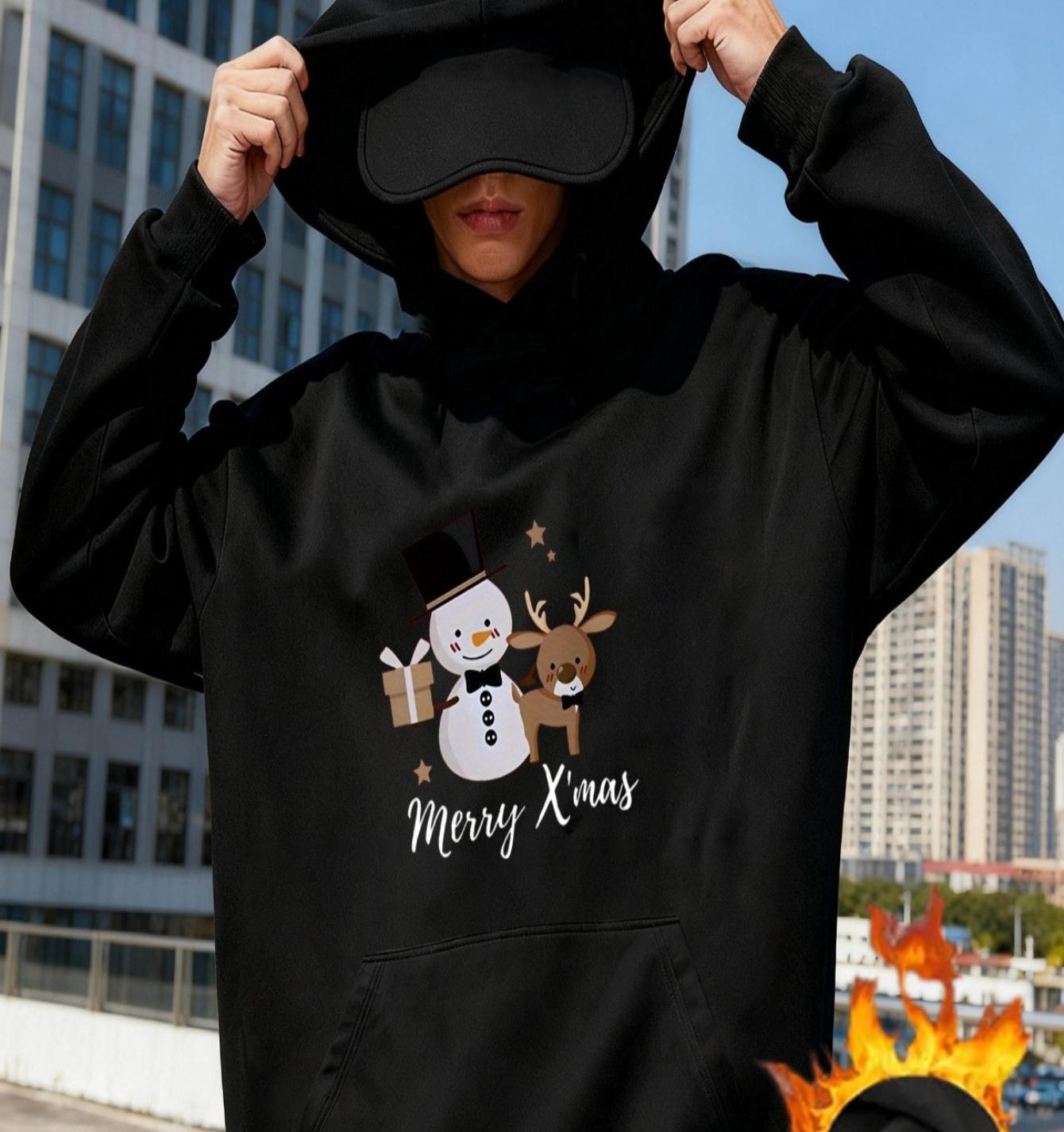

2026 Home & On-the-Go: Removable Eye Mask Men s Hooded Sweatshirt XXL чорний