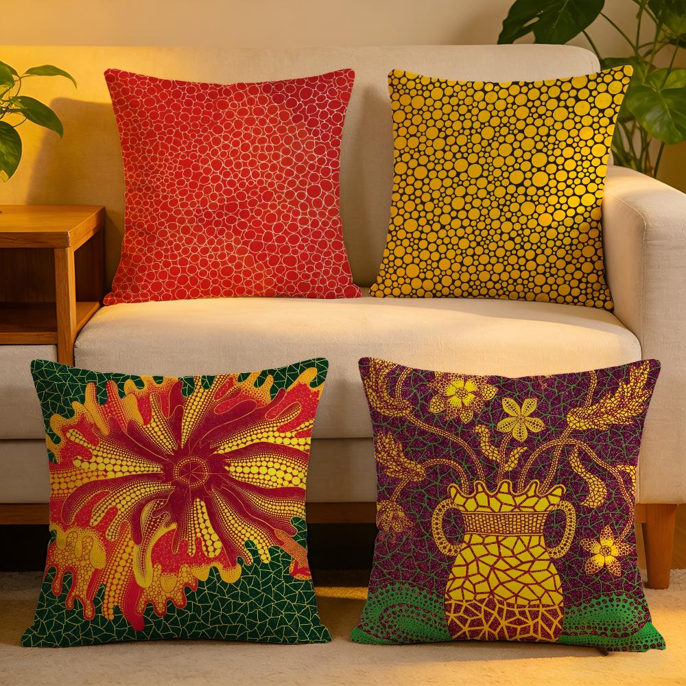 Cushion Cover Linen SkinFriendly Soft Decorative Case For Sofa Home Decor YYayoi KKusama Abstract Art Pillow cover
