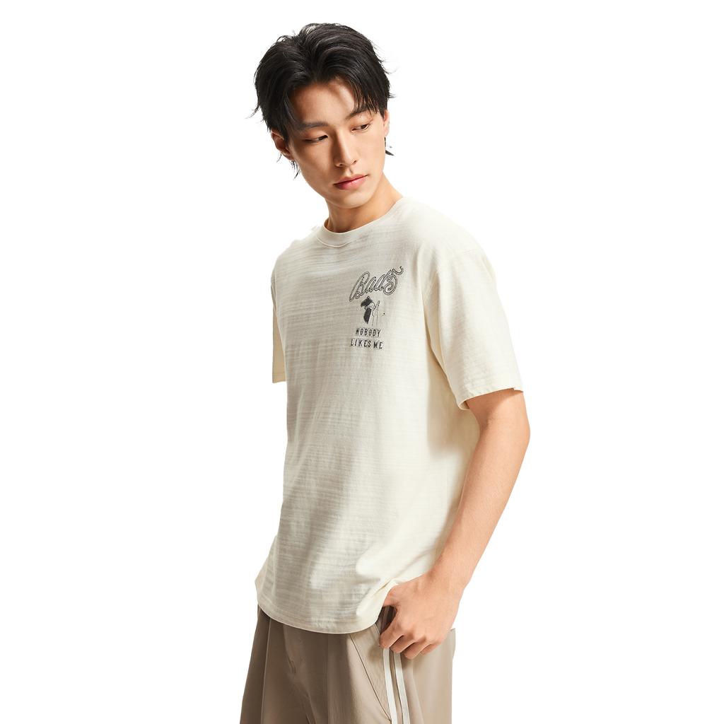 Li-Ning Badfive Loose Fit Round Neck Letter Graphic Print T-Shirt Men Tops AHSW005-1