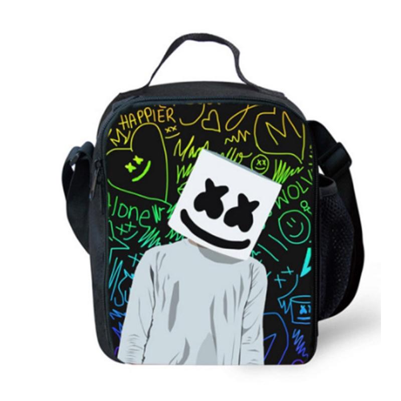 Marshmallow DJ Lunchtasche - Große Kapazität Thermoisolierte Kühltasche für Schüler und Picknicks