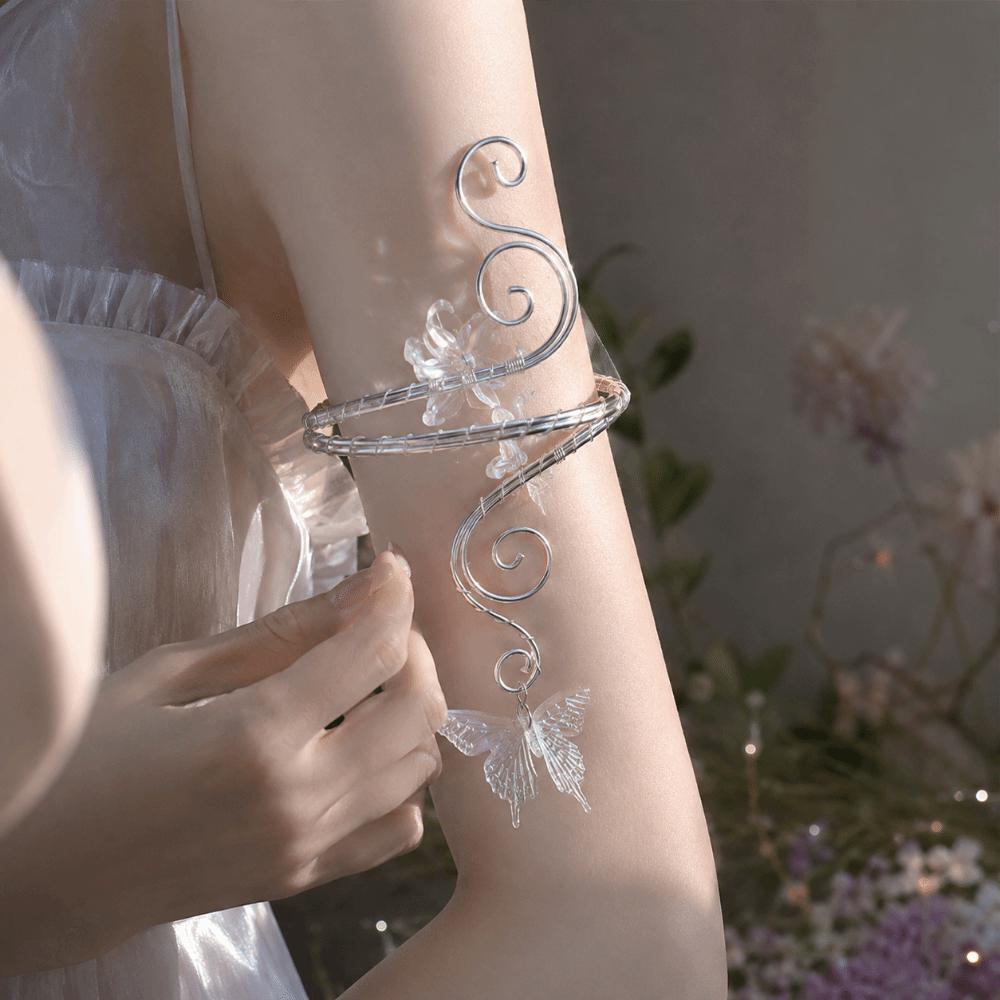 Butterfly Arm Cuff Hollow Out Armband Exotic Style Arm Bangle Bridal