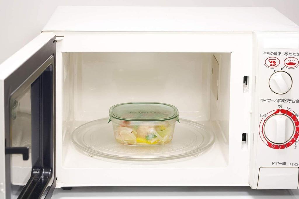 iwaki Pack Range Green Round Storage X Large Microwave and Dishwasher Safe & Container, 1.3L Capacity, 16.7 H8cm, KT7403-G, Heat-Resistant Glass,