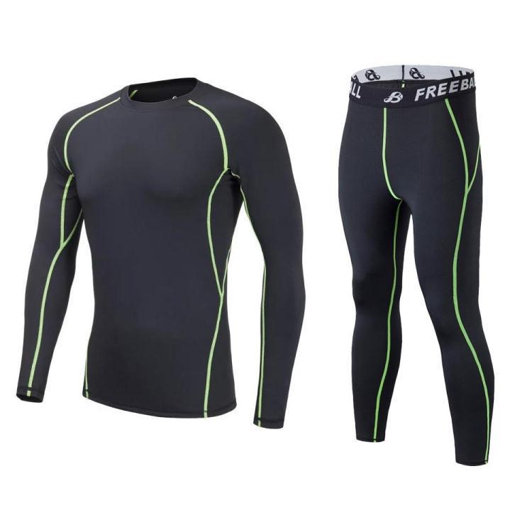 

Мужской быстросохнущий спортивный костюм с длинным рукавом для баскетбола и футбола - Дышащий базовый слой, фитнес-комплект 22/110CM