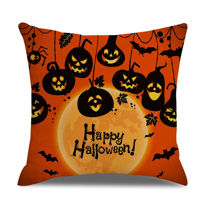 Halloween Linen Pillow Cover Printed Pillow Cover