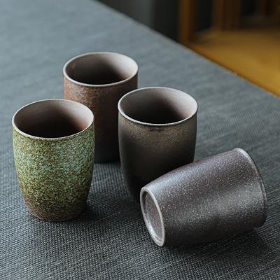 Coarse Pottery Tea Cup 150ml Japanese Style Espresso Cup Large Retro Ceramic Teacup Mug Master Cups Tea Ceremony
