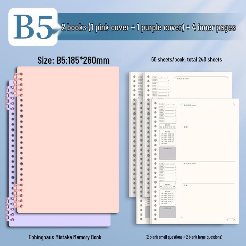 B5 Spiral Bound Loose-leaf Notebook with Colorful Retro Cover for Study and Office Use