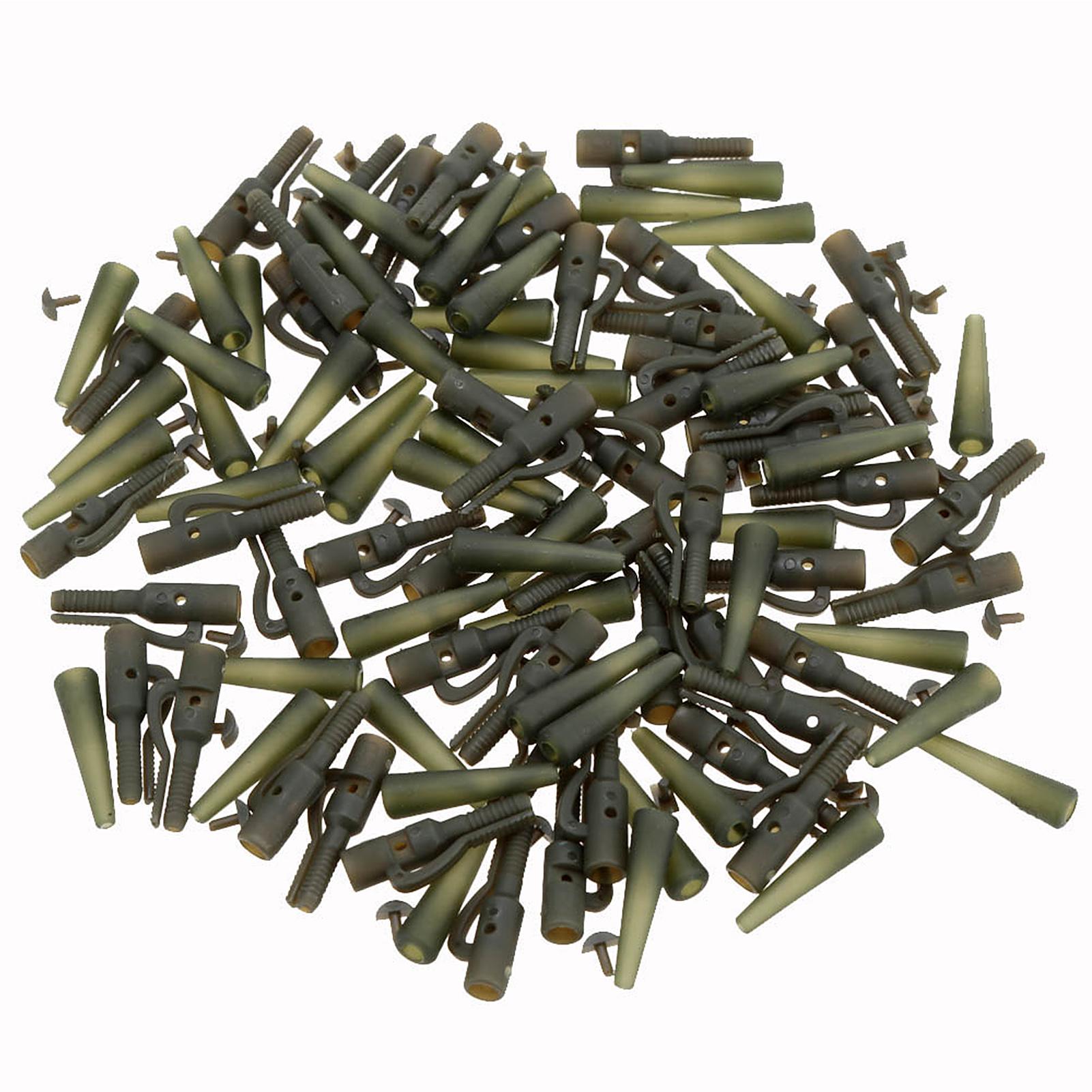 

50 шт./компл. рыболовные снасти, безопасные зажимы для свинца со штифтами, резиновые трубки для хвоста, инструменты для ловли карпа на открытом воздухе 2025 г. зелёный