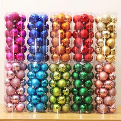 24Pcs Christmas Decoration Balls Christmas Party Pendant Colorful Balls Family Gathering Christmas Decor Christmas Tree Ornament