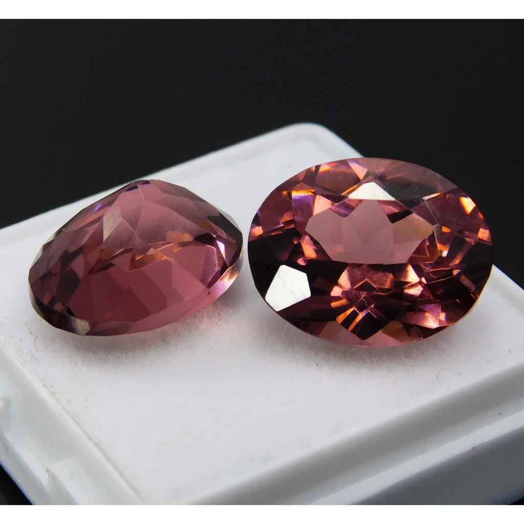 Padparadscha Sapphire Oval Cut Natural 20.75 Ct Certified Loose Gemstones Pair A-2343