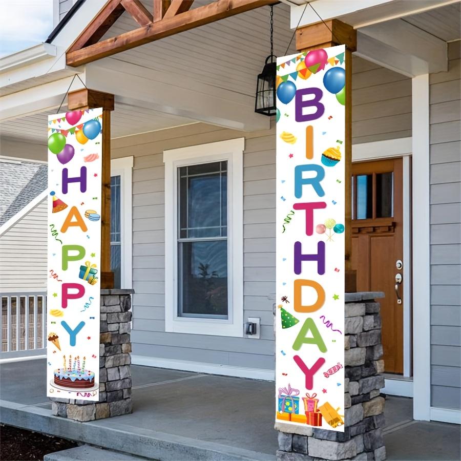 Happy Birthday Couplet Banner Balloon Cake 1 Pair Indoor Outdoor Decor