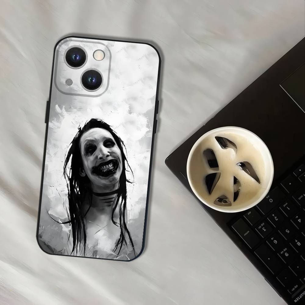 Singer M-Marilyn Manson Phone Case For iPhone 17,16,15,14,13,12,11,Pro,XS,Max,XR,Plus,E,SE4,Mini Black Soft Cover