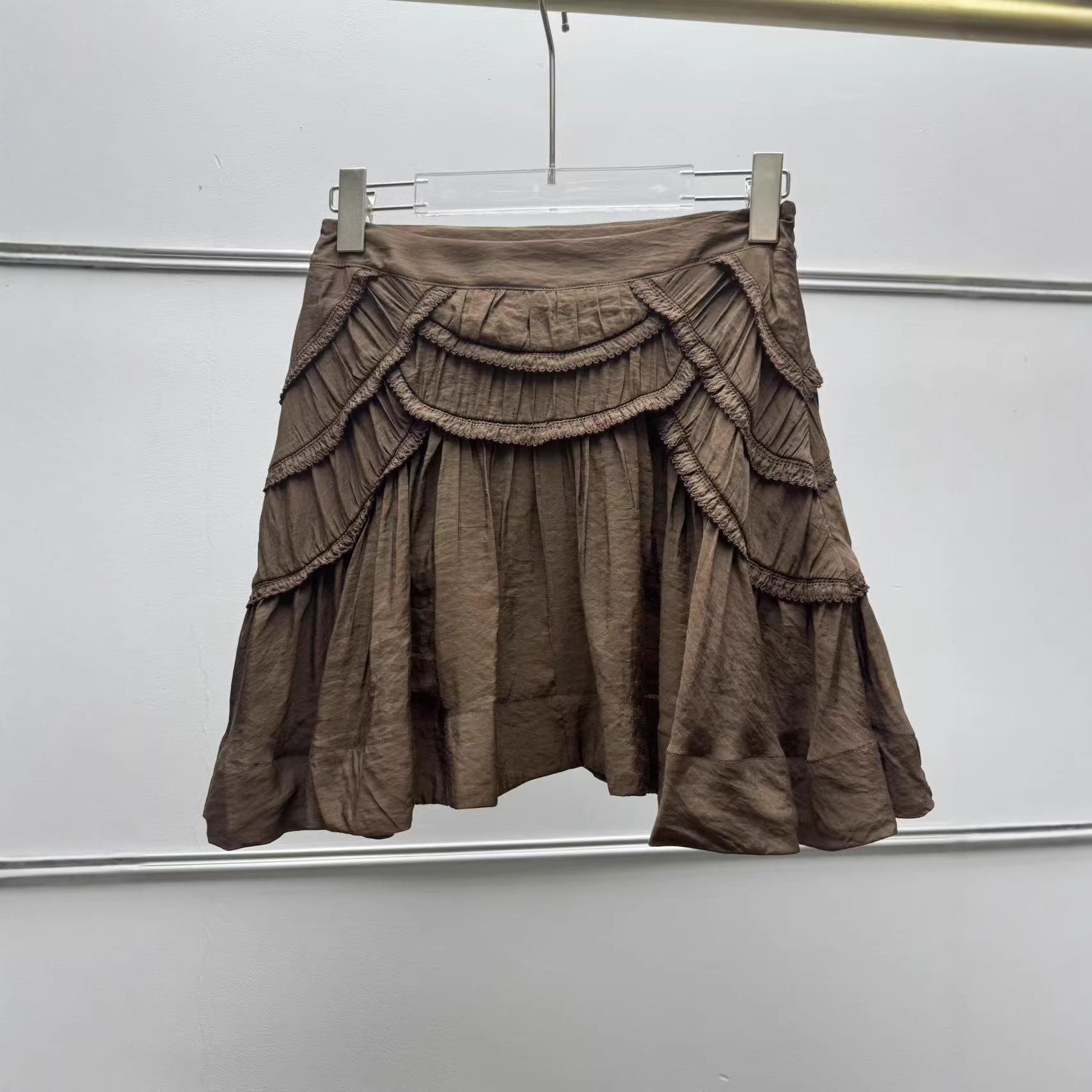 2026 Spring/Summer French Niche Ruffled Pleated Shirt & Skirt Set Size 38 (L)