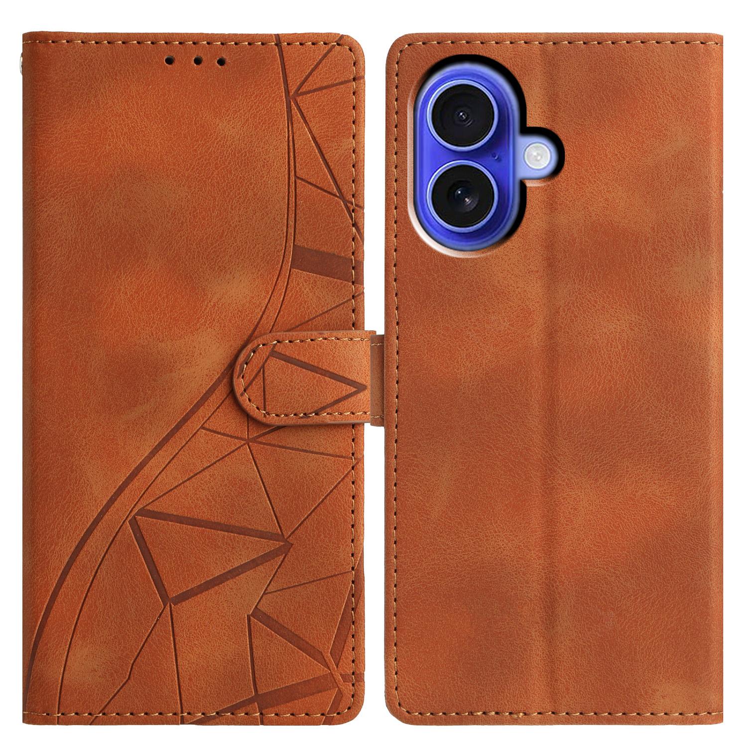 

For iPhone 17 Wallet Case Folio Stand Card Holder Business Style Flip Cover Brown