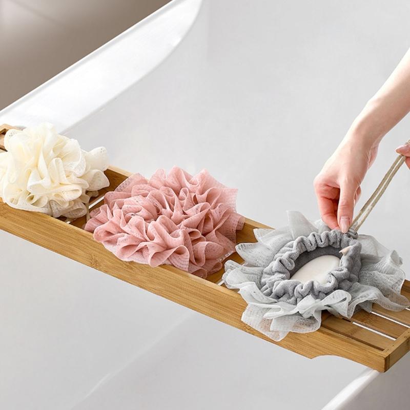 Multipurpose Bath Sponge For Lathering Mesh Loofah Exfoliator Gentle Skin Cleansing Design