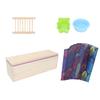 DIY Silicone Soap Mold Set with Wood Box Soap Rack Wrapping Paper Baking SuppliesPurple