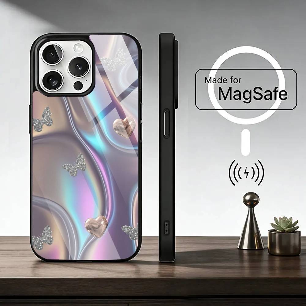 Folds T-Texture  Phone Case For iPhone17,16,15,14,13,12,11 Plus,Pro Magnetic with Magsafe Wireless Charging