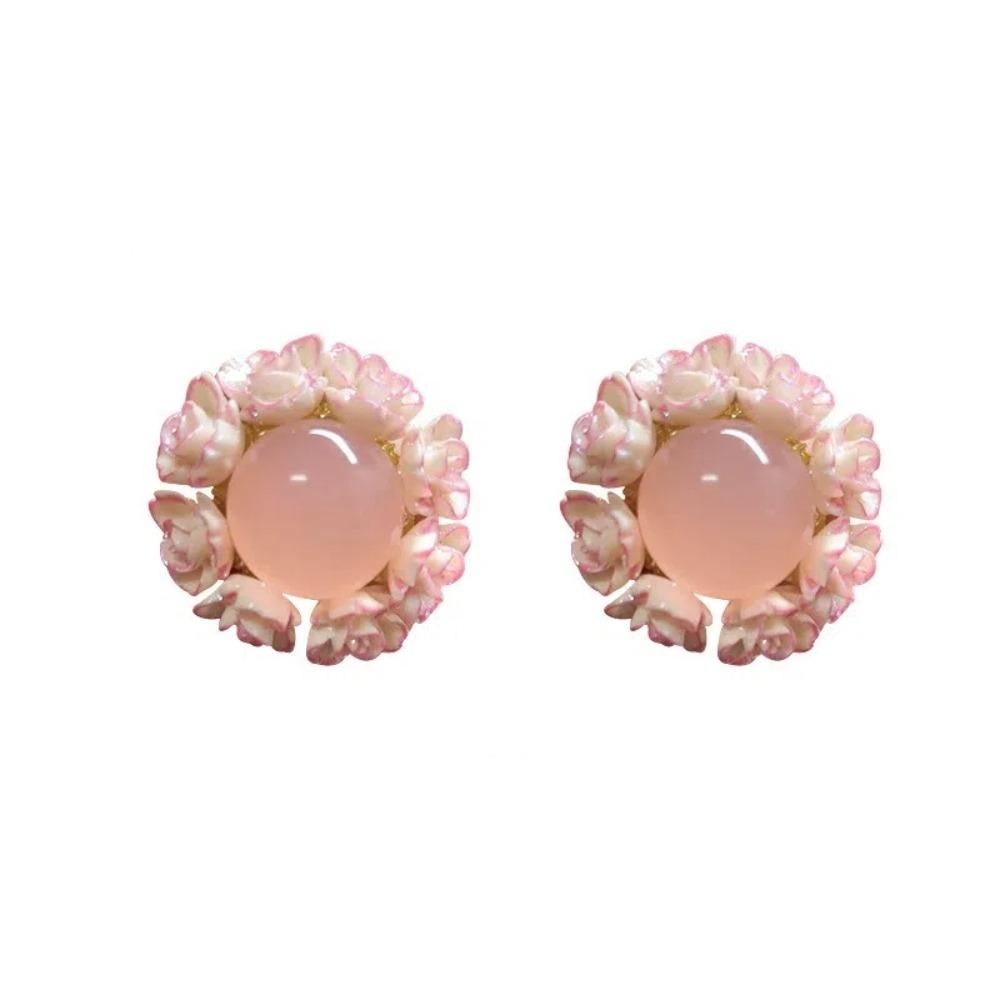 Ear Jewelry Bohemian Earrings Women Rose Sweet Flower Earrings Fashion Flower Stud Earrings  Party