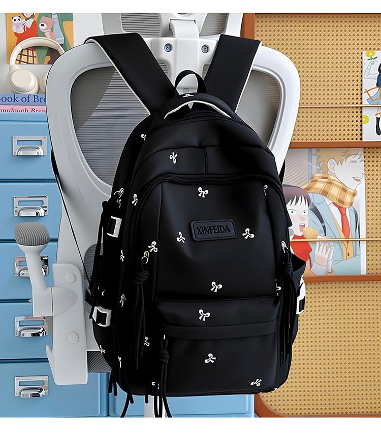 Schoolbag Junior high school student schoolbag Korean version sweet high-value bow student multi-layer burden reduction backpack casual backpack