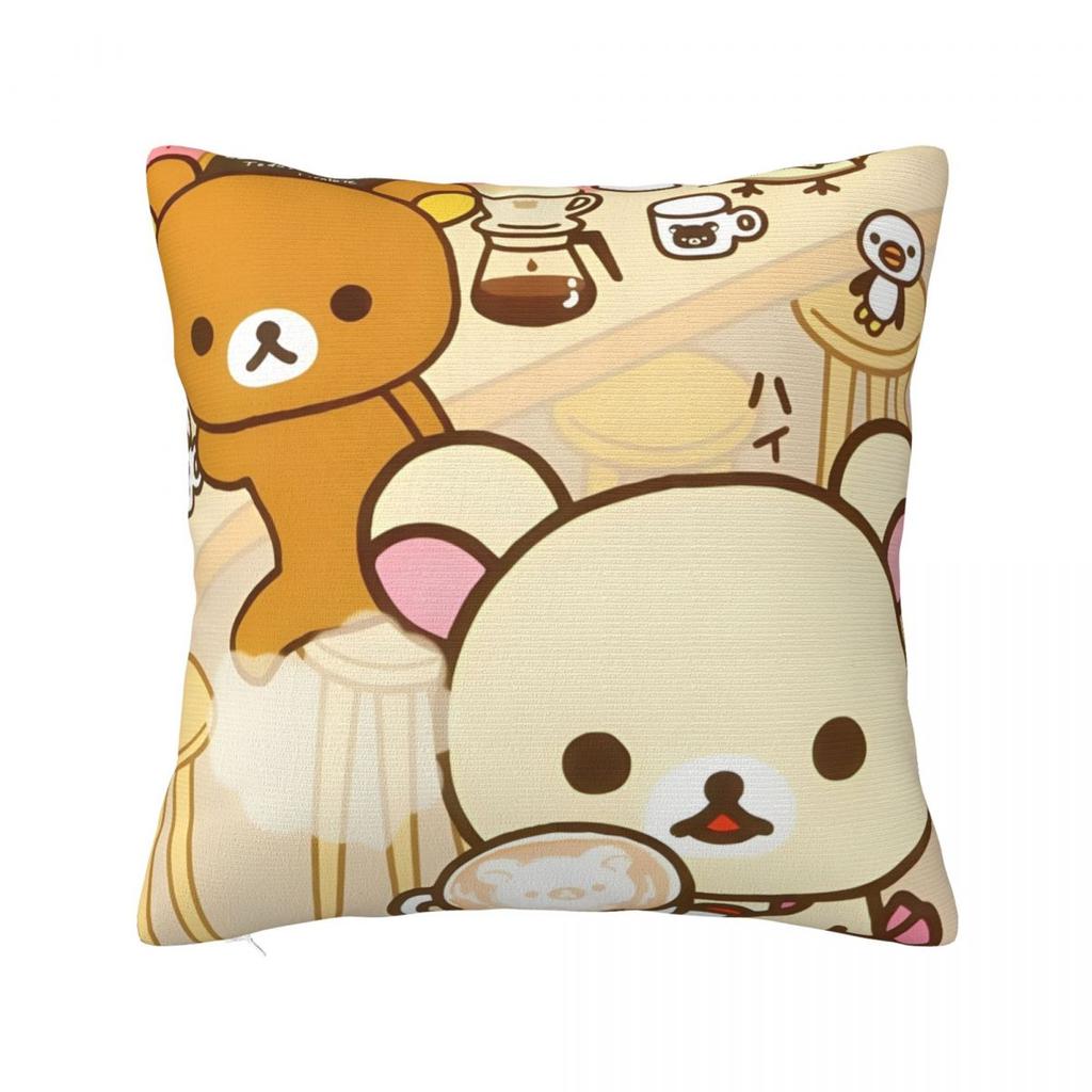 Cartoon Rilakkuma Pillowcases Merch Soft Cushion Cover Decor Pillow Case Cover Home Multi Size