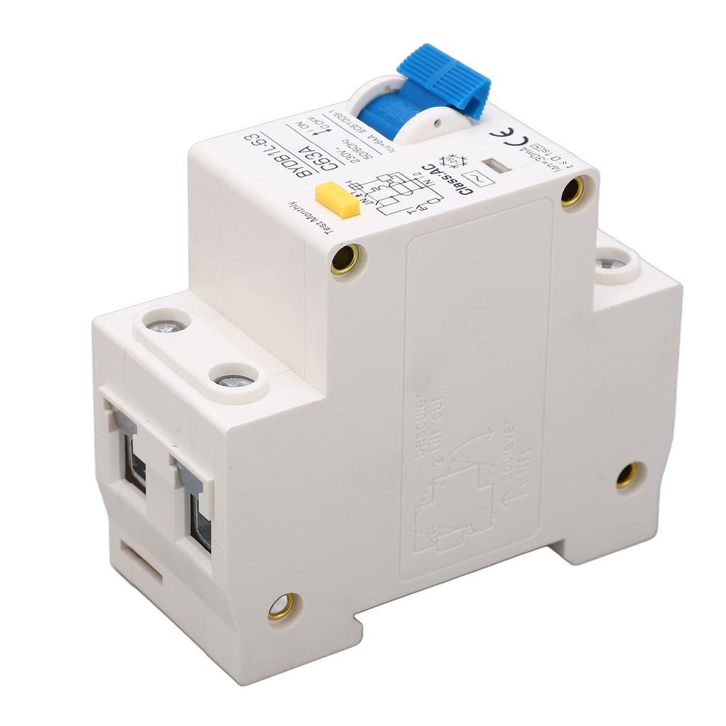 Leakage Protection Air Switch 63A 30mA 6KA 1P+N AC Type DIN Rail Miniature Residual Current Circuit Breaker 230V
